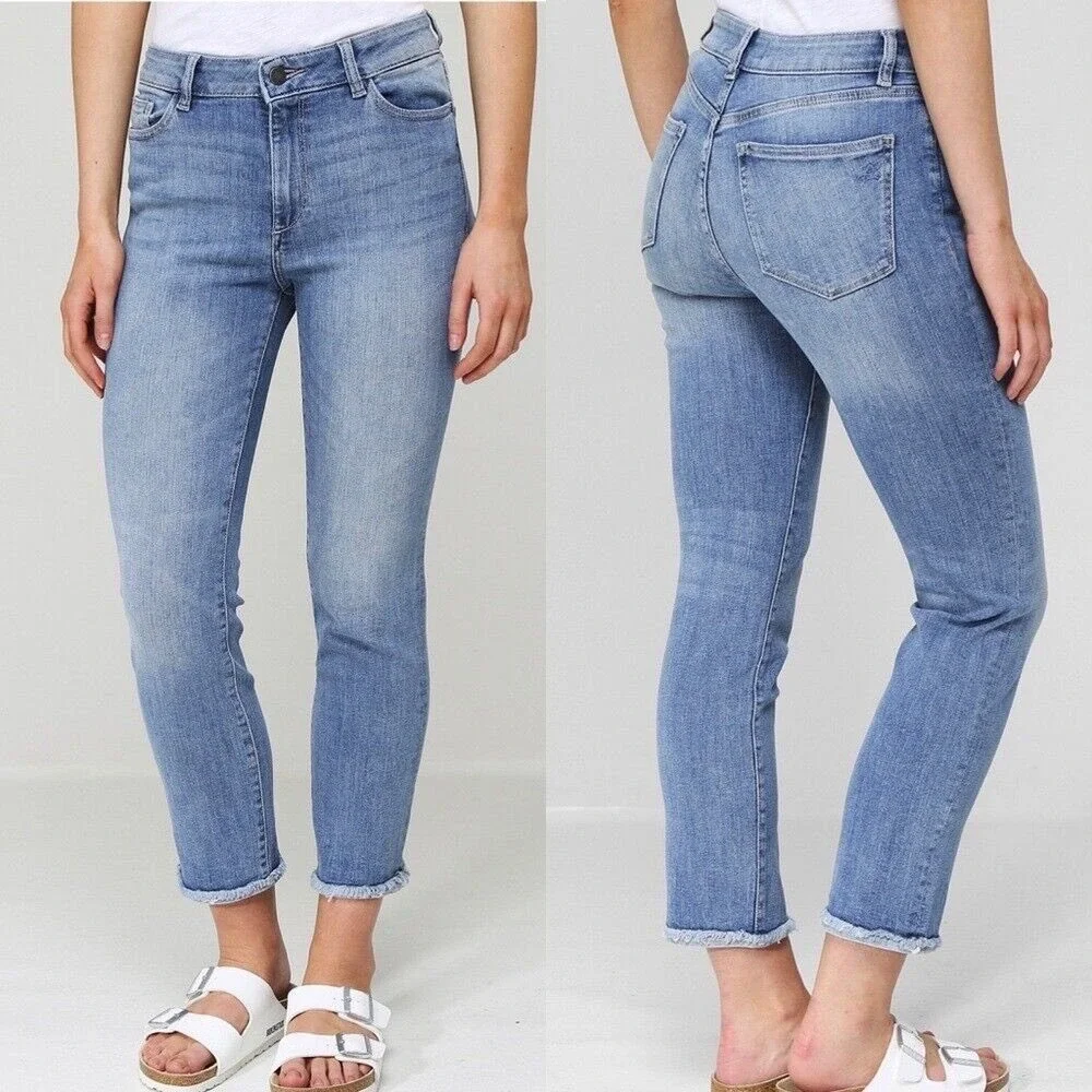 DL1961 Mara Ankle Instasculpt High‎ Rise Straight Jeans Newcastle Wash Size 27
